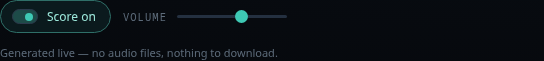 The Orbit2D score switch and volume slider on the title screen